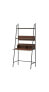 Wall Bookshelf Ladder Computer Desk with Shelf & Metal Frame