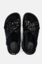 Flat slider sandals with sequins