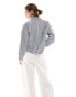 New Look cotton shacket in blue and white stripe weiß, 40 - фото #4