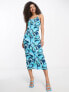 Фото #3 товара Vila cami maxi dress in blue swirl print