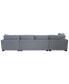 Фото #5 товара Nightford 146" 3-Pc. Fabric Double Chaise Sectional, Created for Macy's