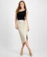 Фото #1 товара Women's Cristina Ribbed Side-Slit Midi Skirt