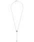 Фото #3 товара Macy's amethyst Pavé Heart 17" Lariat Necklace (1/3 ct. t.w.) in 14k Gold-Plated Sterling Silver