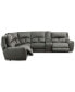 Фото #6 товара CLOSEOUT! Terrine 5-Pc. Fabric Sectional with 2 Power Motion Recliners and 1 USB Console, Created for Macy's