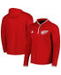 Фото #1 товара Men's Red Detroit Red Wings Team Long Sleeve Quarter-Zip Hoodie T-shirt