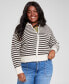 Фото #1 товара Trendy Plus Size Mock-Neck Zippered Sweater