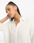 Фото #4 товара Vero Moda textured oversized shirt dress in white