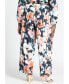 Plus Size Pull On Printed Wide Leg Pant
