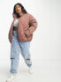 Фото #1 товара New Look Curve boxy puffer coat in pink