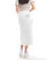 Armani Exchange midi denim skirt in white