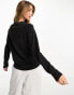 Vero Moda round neck knitted jumper in black melange