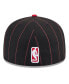 Фото #4 товара Men's Black, Red Chicago Bulls Pinstripe Two-Tone 59FIFTY Fitted Hat