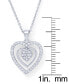 ფოტო #3 პროდუქტის Diamond Triple Heart Pendant Necklace (1/4 ct. t.w.) in Sterling Silver