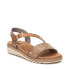 Women's Wedge Sandals With Gold Studs, Light Brown