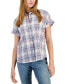 Фото #1 товара Women's Omlym Plaid Dolman-Sleeve Shirt