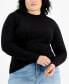 Фото #1 товара Trendy Plus Size Mock Neck Long-Sleeve Top