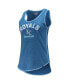 ფოტო #3 პროდუქტის Women's Heathered Royal Kansas City Royals Contrast Binding Scoop Neck Tank Top