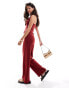 Фото #1 товара 4th & Reckless maribel fine gauge knit trouser co-ord in red