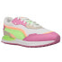 Puma City Rider Translucent Lace Up Womens Green, Orange, Pink, White Sneakers