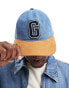 GANT G badge denim baseball cap in light wash