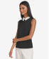 ფოტო #3 პროდუქტის Karl Lagerfeld Women's Imitation Pearl-Embellished Collared Blouse