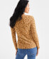 ფოტო #4 პროდუქტის Women's Printed Long Sleeve Scoop-Neck Top, Created for Macy's