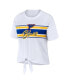 Women's White St. Louis Blues Front Knot T-shirt