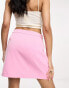 Фото #3 товара Something New X Flamefaire tailored slit front mini skirt in baby pink