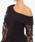 ფოტო #3 პროდუქტის Women's Off-The-Shoulder Floral-Sleeve Scuba Crepe Gown