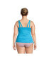 Фото #3 товара Plus Size Adjustable V-neck Underwire Tankini Swimsuit Top