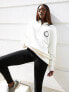 Фото #3 товара ASOS Weekend Collective half zip collared shirt with round logo in cream