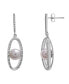 ფოტო #1 პროდუქტის Cultured Freshwater Pearl (7mm) & Diamond (1/10 ct. tw.) Oval Earrings in Sterling Silver