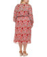 Plus Size Floral Chiffon Midi Dress