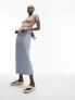 Фото #3 товара Topshop Tall denim midi skirt in bleach