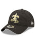 Big Boys Black New Orleans Saints 2022 Sideline Adjustable 9TWENTY Hat
