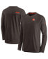 ფოტო #2 პროდუქტის Men's Brown Cleveland Browns 2022 Sideline Coach Chevron Lock Up Performance Long Sleeve V-Neck T-shirt