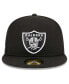 Men's Black Las Vegas Raiders Main Patch 59FIFTY Fitted Hat