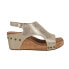 Фото #1 товара Corkys Carley Metallic Studded Wedge Womens Gold Casual Sandals 30-5316-ANGO