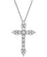 ფოტო #1 პროდუქტის Diamond Cross Adjustable Pendant Necklace (1/2 ct. t.w.) in 14k White Gold or 14K Gold
