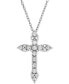 Фото #1 товара Macy's diamond Cross Adjustable Pendant Necklace (1/2 ct. t.w.) in 14k White Gold or 14K Gold