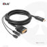 Club 3D HDMI to VGA Cable M/M 2m/6.56ft 28AWG - 2 m - VGA (D-Sub) + 3.5mm - HDMI + Micro-USB - Male/Female - Male/Female - Straight