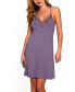 Фото #1 товара Women's Olivia Soft Viscose Halter Neck Chemise Lingerie with Lace Trim and Shoulder Straps
