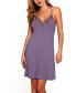 ფოტო #1 პროდუქტის Women's Olivia Soft Viscose Halter Neck Chemise Lingerie with Lace Trim and Shoulder Straps