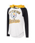Фото #3 товара Women's White Pittsburgh Steelers MVP Raglan Hoodie Long Sleeve T-shirt