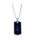 ფოტო #1 პროდუქტის Stainless Steel Black and Gold or Black and Blue Anchor Dog Tag Necklace