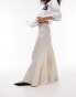 Фото #1 товара Topshop tiered disjointed maxi skirt in ivory