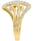 ფოტო #4 პროდუქტის EFFY® Diamond Pavé Multirow Swirl Ring (3/4 ct. t.w.) in 14k Gold