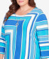 Фото #4 товара Plus Size Tradewinds Corners Striped Top with Necklace