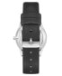 Фото #2 товара Women's Quartz Black Faux Leather Band Watch, 36mm