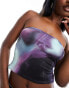 Фото #6 товара Missyempire slinky bandeau top co-ord in purple marble print